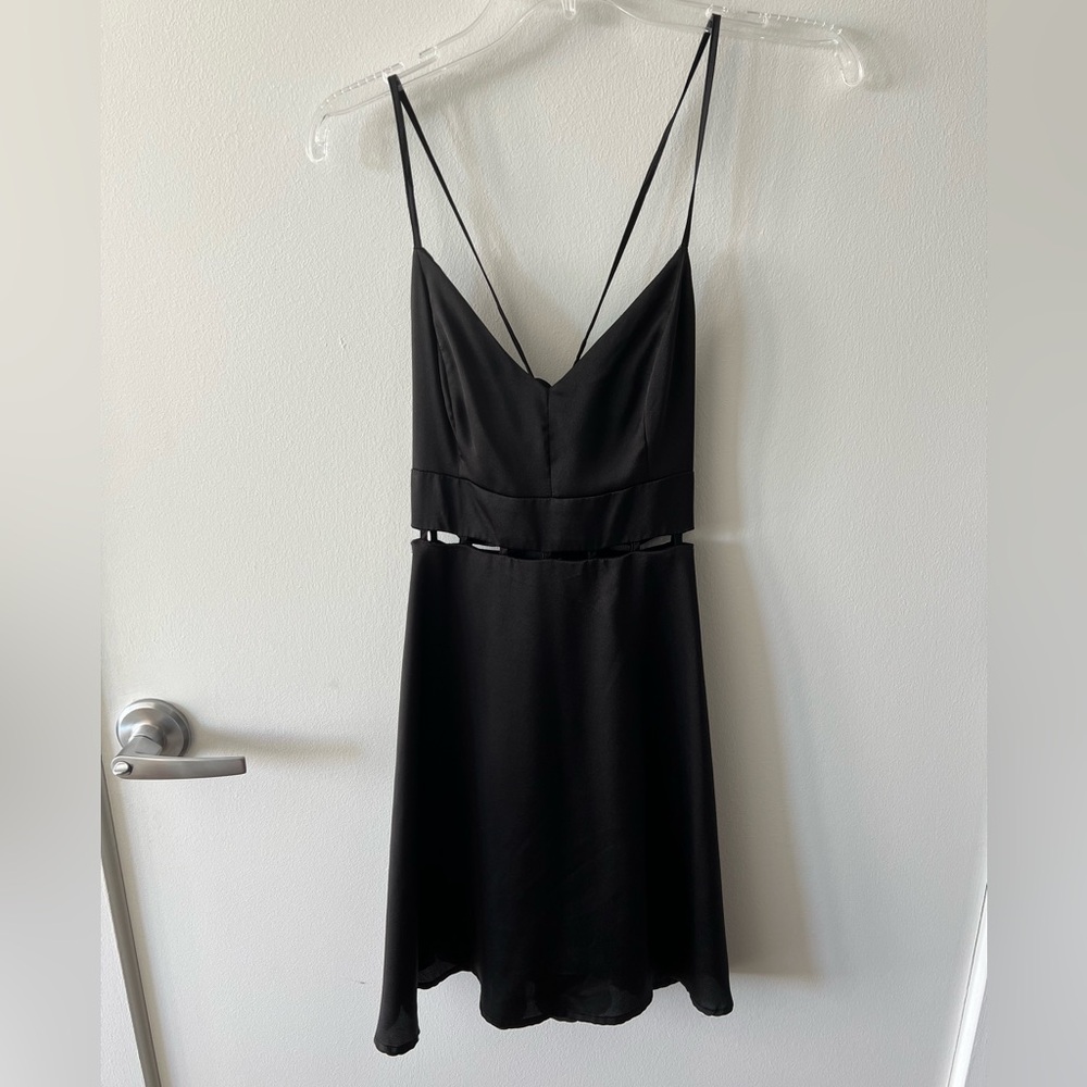 Black Satin Mini Dress